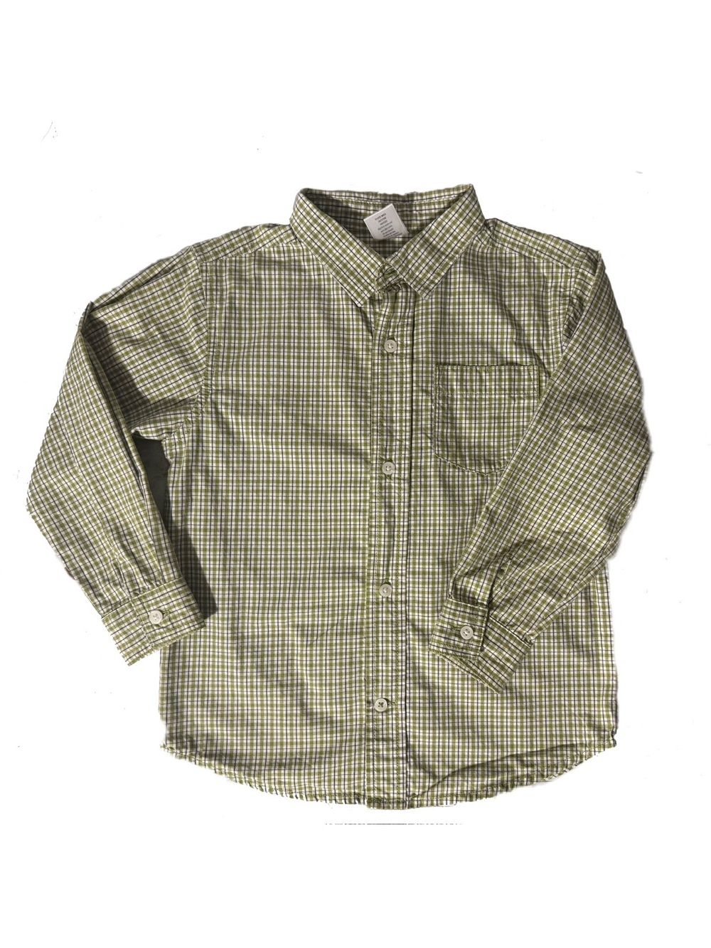 Gymboree Green and White Plaid Button-Up Shirt